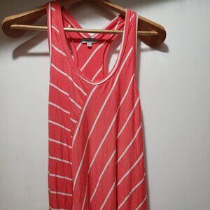 Coral and white striped tank top